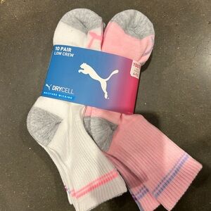 NWT Puma girls drycell low crew socks 10 pairs